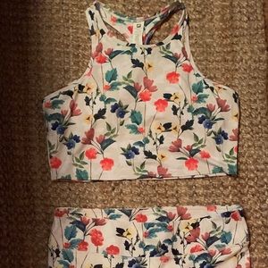 Fabletics Floral Print Leggings and Matching Top